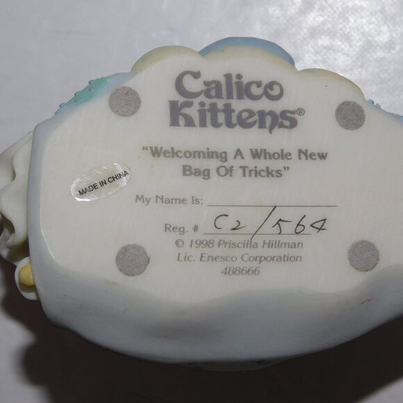 Set 3 VTG 90s Calico Kittens Pricilla Hillman Enesco Cat Figurines - Picture 9 of 11